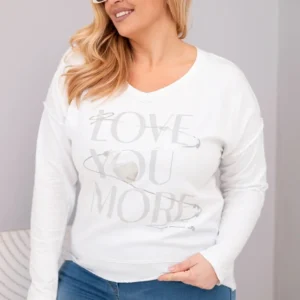 Moteriška Plus Size bluzonė su užrašu Love You More
