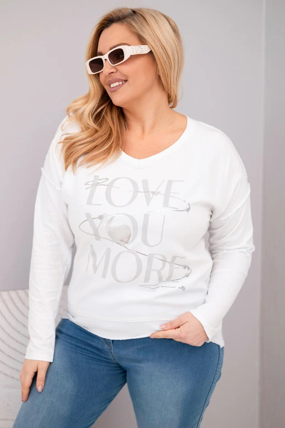 37744_3 Moteriška Plus Size bluzonė su užrašu Love You More
