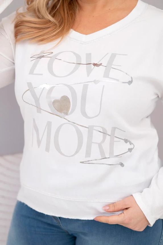 37744_4 Moteriška Plus Size bluzonė su užrašu Love You More - Image 2