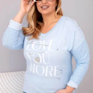 Moteriška bluzonė Plus Size su užrašu Love You More