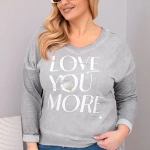 Moteriška Plus Size marškiniai su užrašu Love You More