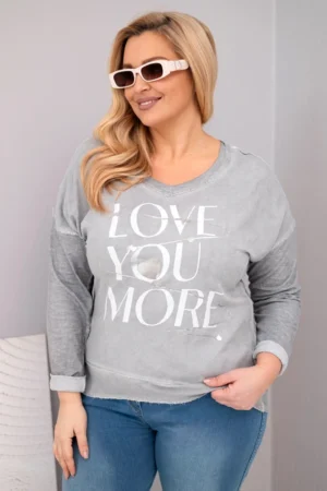 Moteriška Plus Size marškiniai su užrašu Love You More