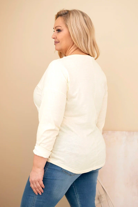 37763_2 Moteriška bluzonė Plus Size su spauda ir ilgesne nugarėlė - Image 4