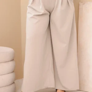Moteriškos Plus Size vizkozės kelnės su plačiomis kojomis ir diržu bežinės