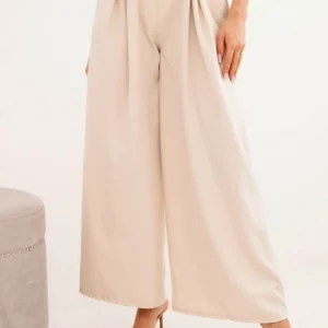 Moteriškos kelnės su plačiais džinsais ir diržu šviesiai