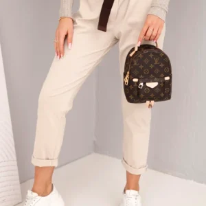 Moteriški medvilniniai kelnės su diržu ir suveriamais klešniais bežiniai