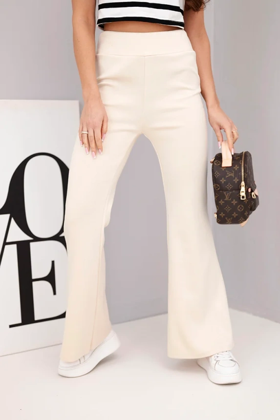 37799_2 Moteriškos kelnės sviestas su išsiplėtusiu klešnių galas bežinės