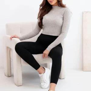 Moteriškos tamprės su aukštu liemeniu ir elastingu diržu