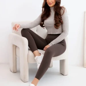 Moteriškos leginsai su aukštu liemeniu ir elastinga juosta