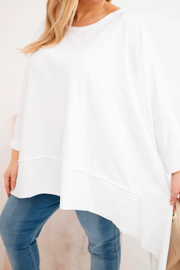 37874_4 Moteriška Plus Size tunika iš medvilnės su asimetrine apačia - Image 4