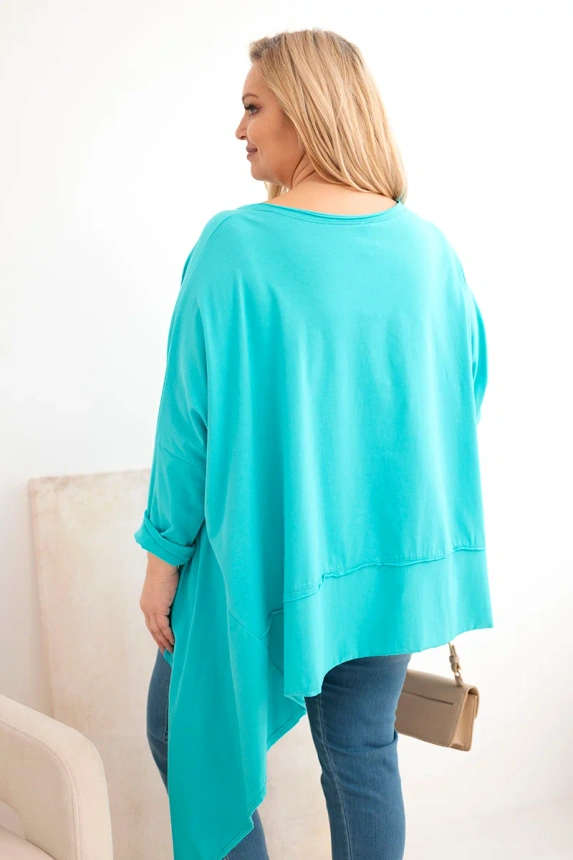 37876_2 Moteriška tunika Plus Size iš medvilnės su asimetriška apačia - Image 3