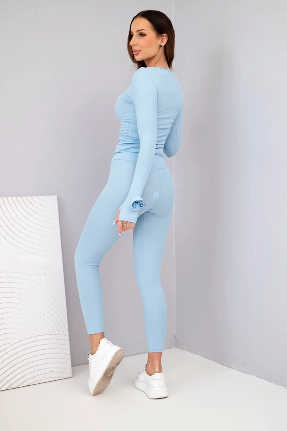 37885_2 Moteriška iš raukšlėtos viskozės su ilgomis rankovėmis ir leginsais - Image 3