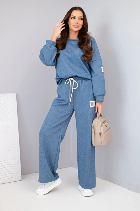 37896_1 Moteriška sviestukas džemperis + kelnės melanzas - Image 2