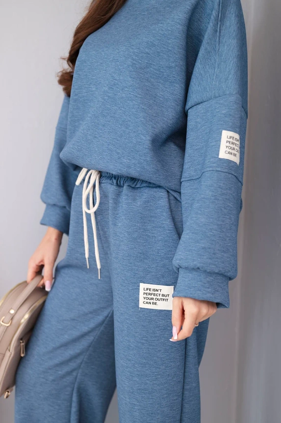 37896_4 Moteriška sviestukas džemperis + kelnės melanzas - Image 4