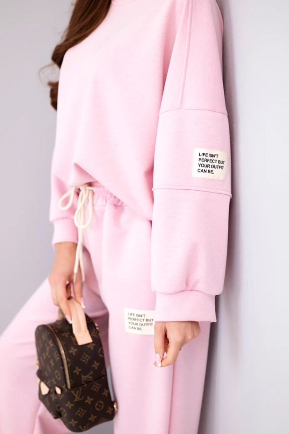 37900_3 Moteriškas sviestukas šviesiai bluza + kelnės - Image 3