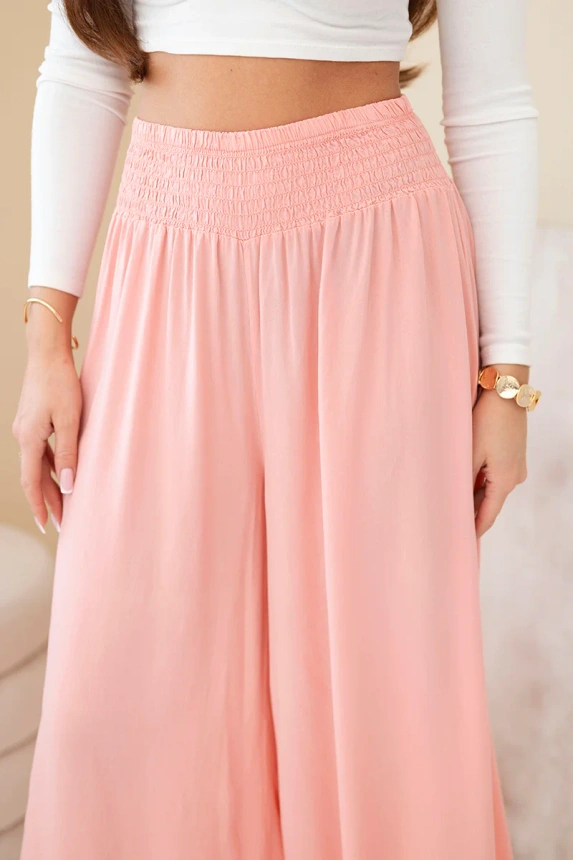 37952_3 Moteriškos kelnės iš viskozės su elastingu juosmeniu abrikosų - Image 4