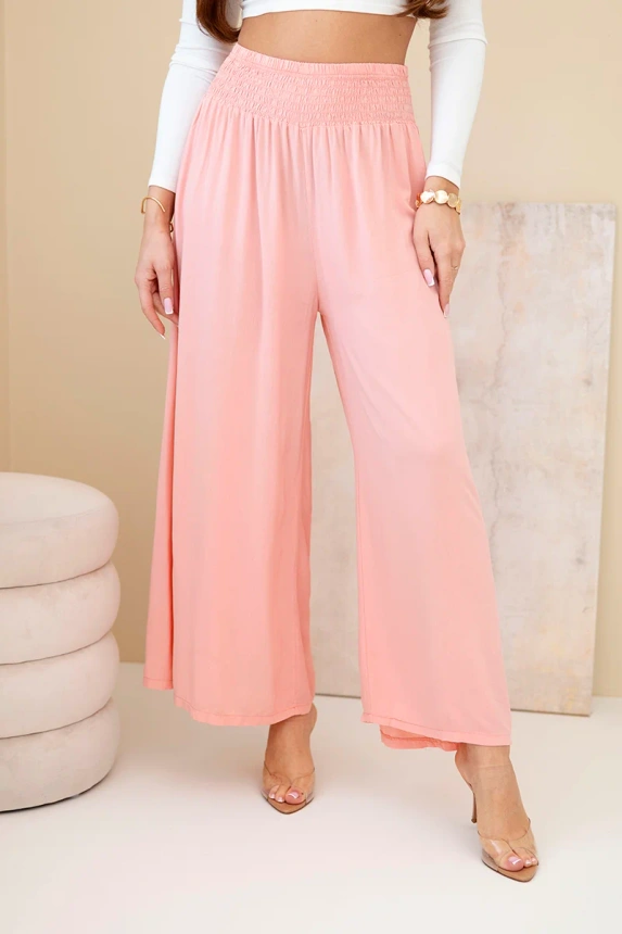 37952_4 Moteriškos kelnės iš viskozės su elastingu juosmeniu abrikosų