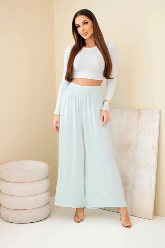 37953_1 Moteriškos viskozės kelnės su elastingu juosmeniu - Image 2