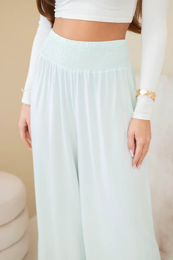 37953_3 Moteriškos viskozės kelnės su elastingu juosmeniu - Image 3