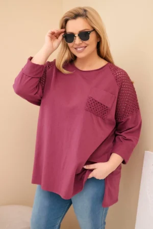 Moteriška Plus Size medvilninė palaidinė su spauda