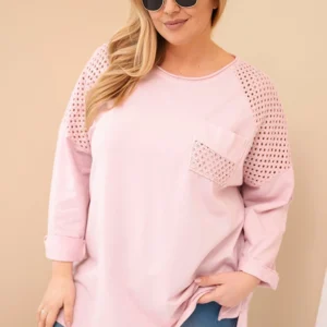 Moteriška Plus Size medvilninė maikė su spauda tamsiai