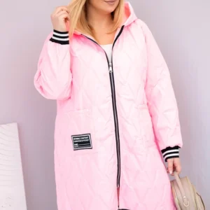 Moteriška Plus Size pamušalu striukė su gobtuvu ir sportinėmis rankogaliais saldžiai