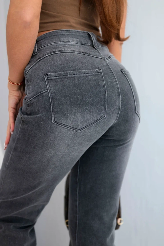 38011_4 Moteriškos kelnės su tiesia koja ir aukštu liemeniu - Image 5