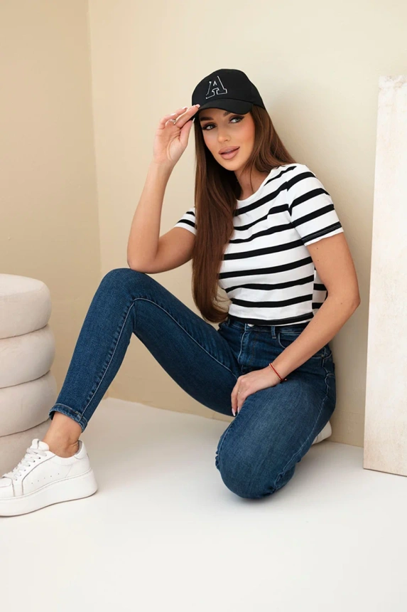 38018_5 Moteriškos kelnės su aukštu liemeniu tamsiai