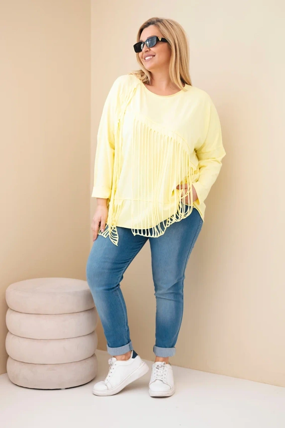 38062_1 Moteriška medvilninė bluzonė Plus Size su kutais - Image 3