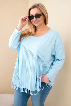 Moteriška medvilninė bluzonė Plus Size su kutais