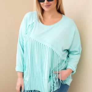 Moteriška medvilninė bluzonė Plus Size su kutais