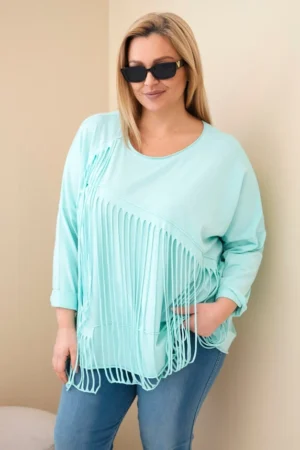 Moteriška medvilninė bluzonė Plus Size su kutais