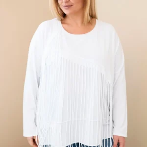 Moteriška medvilninė bliuska Plus Size su kutais