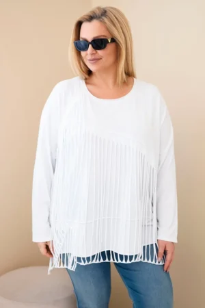 Moteriška medvilninė bliuska Plus Size su kutais