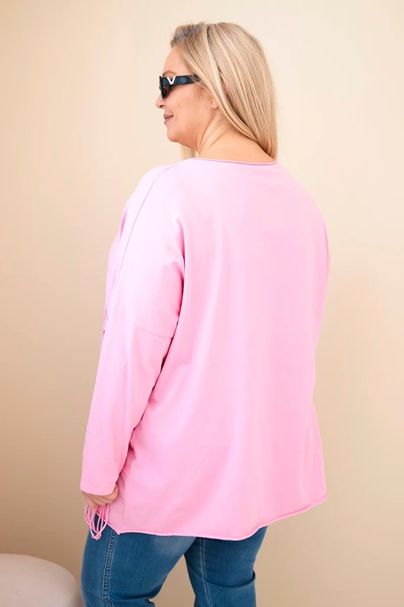 38066_2 Moteriška medvilninė bluzonė Plus Size su kutais šviesiai - Image 4