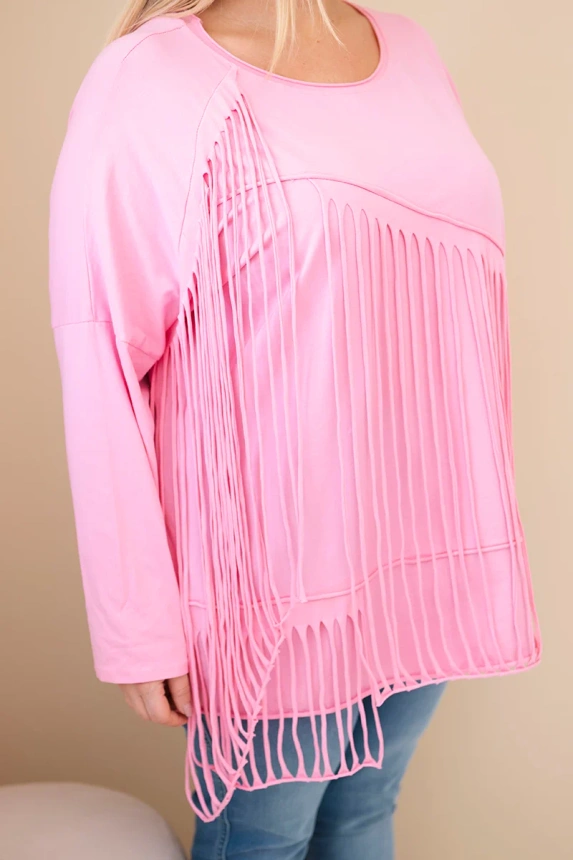 38066_3 Moteriška medvilninė bluzonė Plus Size su kutais šviesiai - Image 2