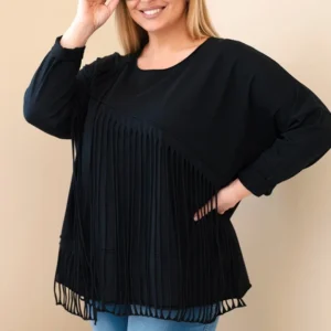 Moteriška medvilninė bluzonė Plus Size su kutais