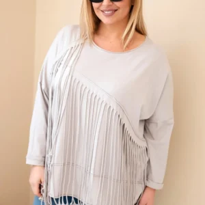 Moteriška medvilninė palaidinė Plus Size su kutais bežinė