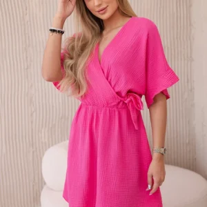 Muslino suknelė su juosmeniu