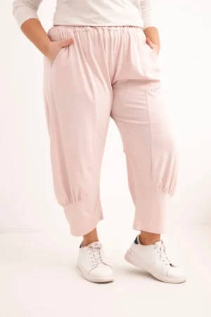 Moteriški Plus Size kelnės su žemu juosmeniu ir gumyte juosmens srityje tamsus