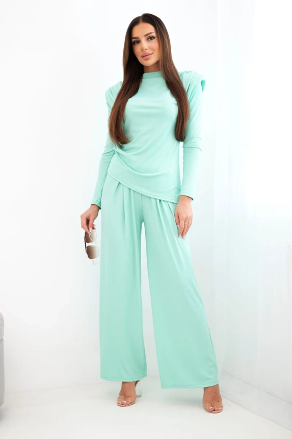 38146_1 Moteriškas iš medvilnės su palaidine ir plačiomis kelnėmis - Image 2