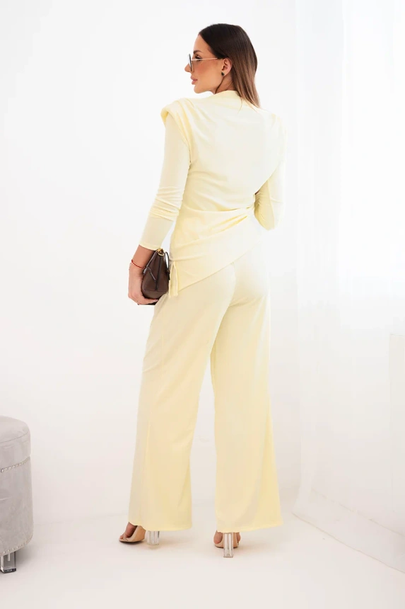 38148_2 Moteriškas medvilninis su palaidine ir plačiais kelnėmis - Image 3