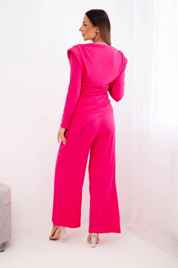 38150_2 Moteriškas medvilninis su palaidine ir plačiomis kelnėmis - Image 3