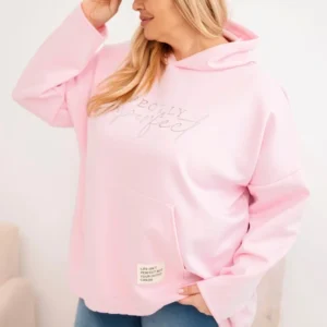 Moteriška Plus Size palaidinė su gobtuvu ir spausdiniu cukrinė