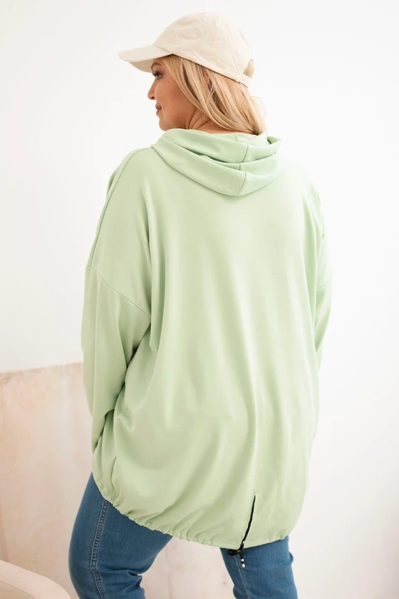 38159_2 Moteriška Plus Size džemperis su gobtuvu ir spauda - Image 3