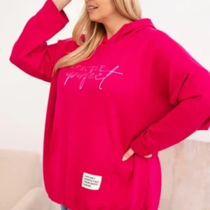 Moteriška Plus Size striukė su gobtuvu ir spausdiniu