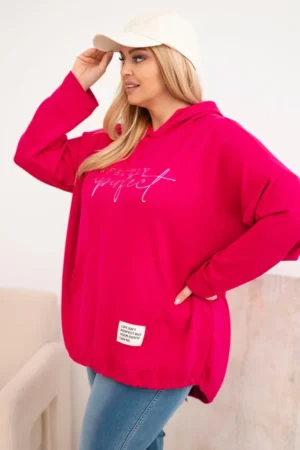 Moteriška Plus Size striukė su gobtuvu ir spausdiniu