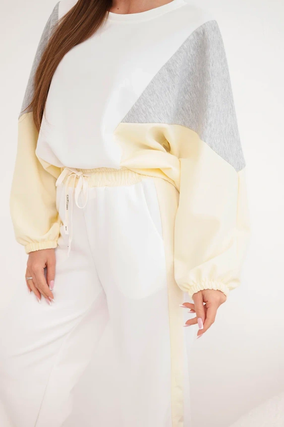 38199_4 Moteriškas su laisva palaidine ir plačiomis kelnėmis - Image 4