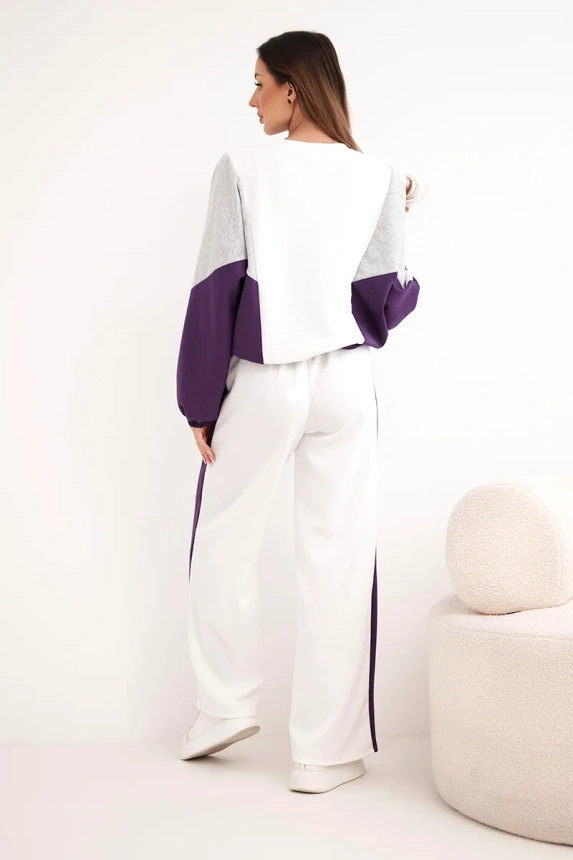 38205_2 Moteriškas su laisvu džemperiu ir plačiomis kelnėmis tamsiai - Image 3