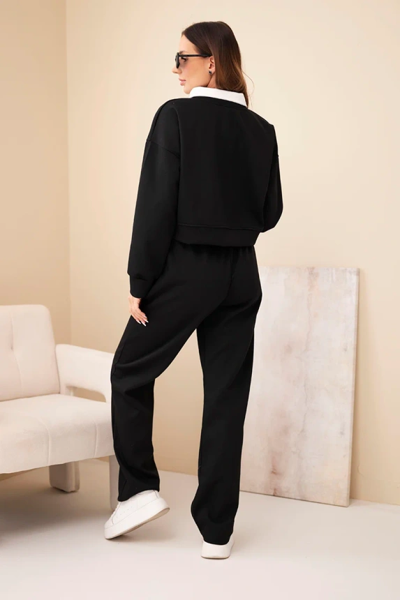 38245_2 Moteriškas , sviestukas, megztinis su apykakle ir tiesios kelnės - Image 4